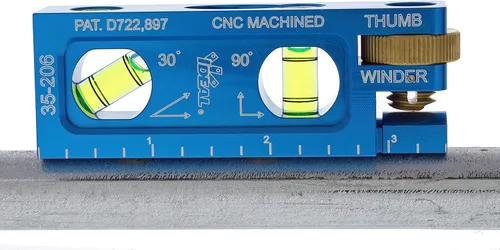 Miniatura 4 de Nivel Eléctrico IDEAL 35-206 Nivel de Electricista de Aluminio CNC Mecanizado con 2 Viales de Acrílico, Mordaza Magnética, Enrollador de Pulgar, Azul