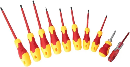 Miniatura 4 de Jeanoko Juego de destornilladores eléctricos aislados multifuncionales de 1000 V, 10 Uds. con ranura para destornilladores, herramientas