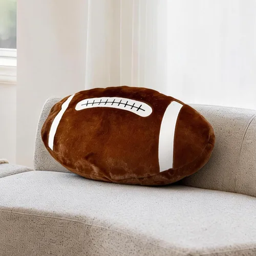 haozaikeji Plush Soccer Ball Pillow Soft Sports Ball Throw Pillow Stuffed Basketball Pillows Football Pillows Decorative Couch Cushion for Bed Brown