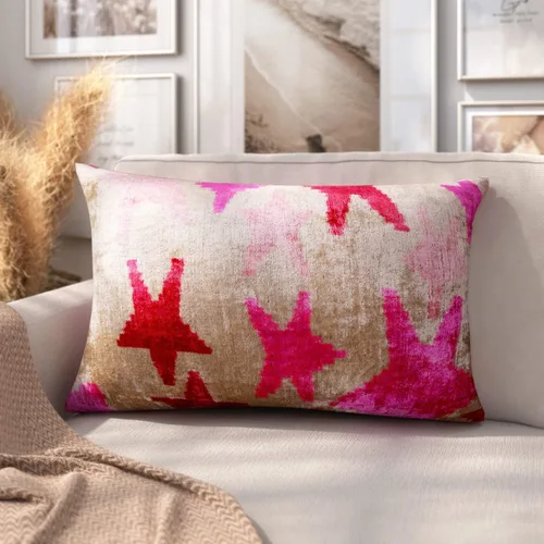 Miniatura 10 de CANVELLO -Exquisita almohada de plumón/cojín: almohadas de plumas elegancia y arte Almohadas icónicas con diseño Ikat Seda de terciopelo suave