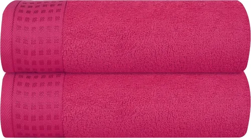 Miniatura 25 de GLAMBURG Juego de 2 toallas de baño de gran tamaño 100% algodón, 28 x 55 pulgadas, ultra suaves, altamente absorbentes, compactas, de secado rápido