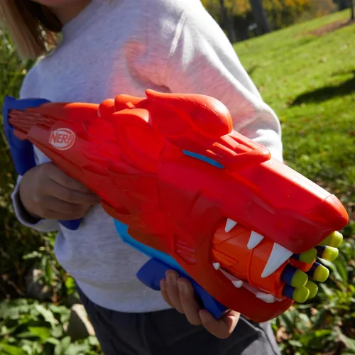 Miniatura 10 de NERF Wild Lionfury, lanzador de dardos fácil de jugar, 16 dardos Nerf Elite, juguetes de león Nerf Blaster para niños y niñas de 6 años en adelante