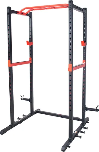 Miniatura 2 de Sunny Health & Fitness Power Zone Strength Rack Power Cage - 1000 LB Weight Capacity, Spotter Bar, Angled Pull-Up Bar, J-Hooks, Resistance Band