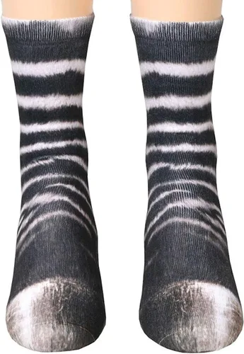 Calcetines con diseños divertidos de animal en 3D, diseño de gato loco, tigre, pata de perro, calcetines novedosos, regalos de broma