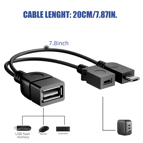 Miniatura 3 de Eanetf Cable OTG para fire Stick, cable micro OTG para Samsung Galaxy, Amazon Fire TV, compatible con LG HTC, Android, tableta, host micro USB