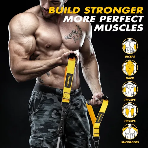 Miniatura 6 de Ayombo Gym Equipment, Cable Attachments for Gym, Home Workout Equipment Machine Grip Attachments, Resistance Bands Handles for Weight Strength