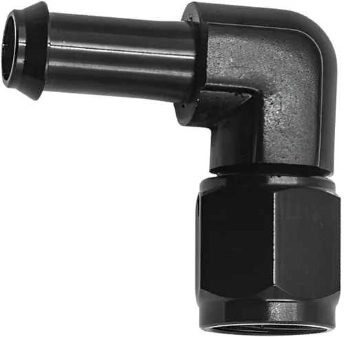 BESULEN 6AN hembra a manguera de púas de 3/8 pulgadas, adaptador de manguera de combustible hembra de 90 grados, aleación de aluminio de conexión