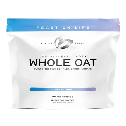 Muscle Feast Polvo de avena entera totalmente natural y compleja fibra de avena en carbohidratos, sin OMG, avena en polvo vegana de digestión lenta