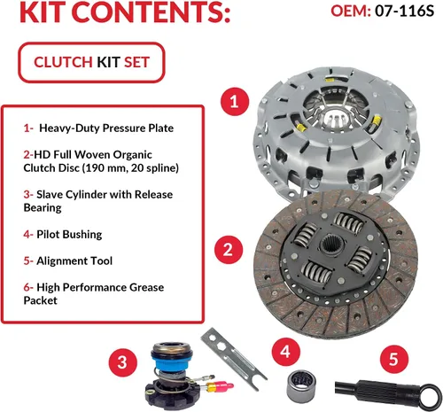 Miniatura 3 de Kit de embrague y esclavo compatible con Ranger B2300 B2500 B3000 Bse Xl Xlt Limited Sport Stx Ds 1995-2011 2.3L L4 Gas Dohc 2.5L Gas Sohc L4 3.0L