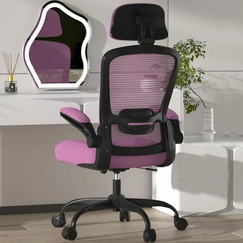 Miniatura 12 de Mimoglad Silla de Oficina, Silla de Escritorio Cómoda - Silla Ergonómica de Computadora de Respaldo Alto con Soporte Lumbar Ajustable y Negro mate