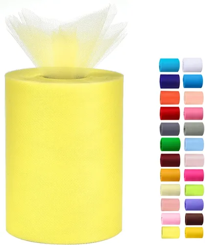 Miniatura 34 de Rollos de tul de 6 pulgadas por 100 yardas (300 pies) de tela de carrete de tul para bricolaje, faldas tutú, bodas, baby shower, manualidades