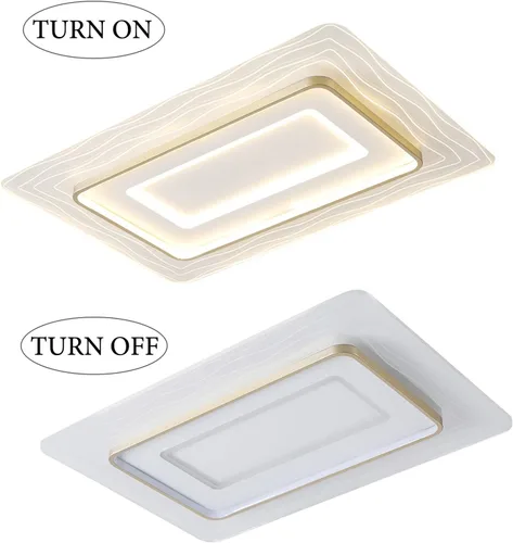 Miniatura 5 de Lámpara de techo empotrada moderna de 72 W LED regulable lámpara de techo rectangular con control remoto cerca de la lámpara de techo