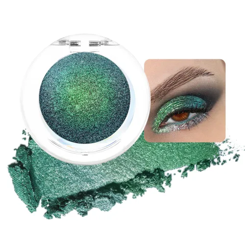 evpct Paleta de maquillaje para sombras de ojos con brillo de camaleón verde bosque, purpurina metálica, efecto duocromático, multicromático, para