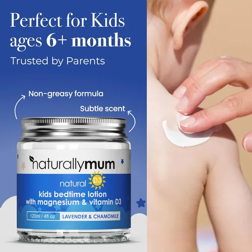 Miniatura 6 de NaturallyMum Loción de magnesio para niños con vitamina D Apoyo para la salud del sueño, corazón, hueso, nervio, intestino y músculo Alternativa