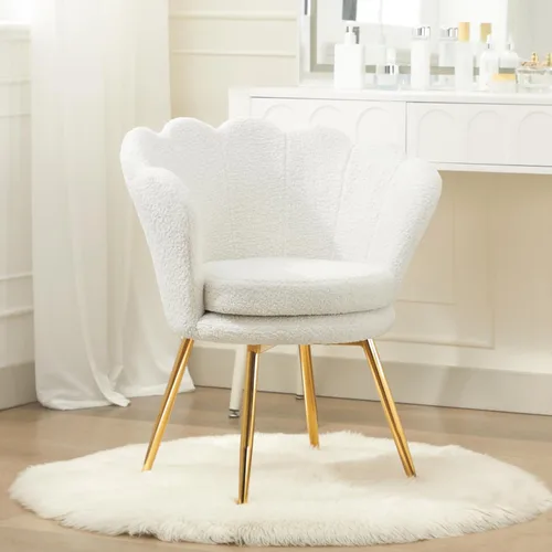 Miniatura 16 de Czlolo Juego de 2 sillas decorativas, sillas de tocador de terciopelo con respaldo, silla decorativa pequeña moderna de mediados de siglo para sala