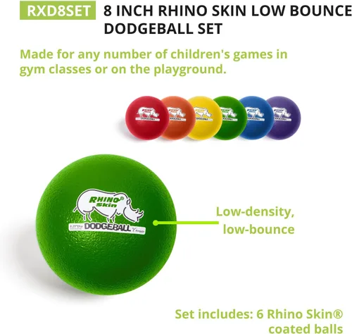 Miniatura 3 de Champion Sports Rhino Skin Dodgeballs: juego básico de 6 pulgadas para niños + juego de 8 pulgadas para niños mayores y adultos