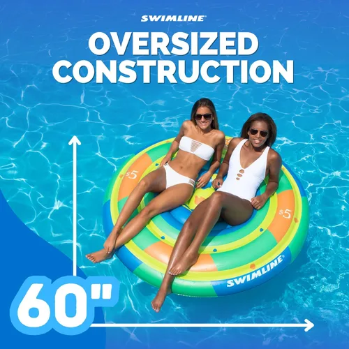 Miniatura 5 de Swimline Balsa inflable con diseño de bandera de la paz americana de isla para piscina