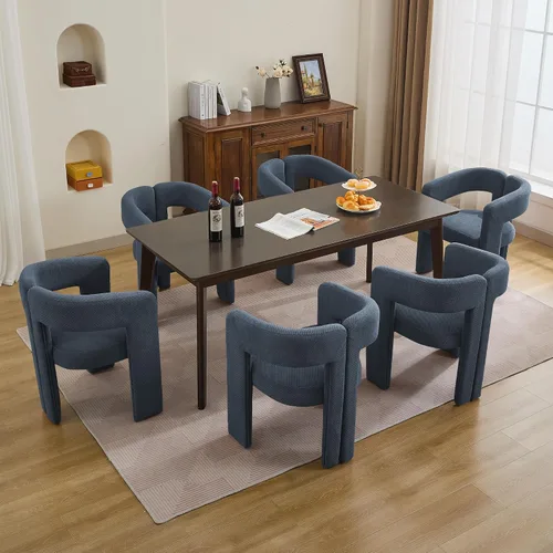 Miniatura 31 de adochr Modernas sillas de comedor de barril, silla de comedor tapizada de lino con patas de madera, sillas decorativas con brazos, cómodos sillones