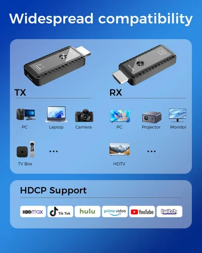 Miniatura 4 de Transmisor y receptor HDMI inalámbrico de 328 pies/328.1 ft, kit de extensor HDMI inalámbrico, Plug & Play, soporte de decodificación 4K 2.4/5G