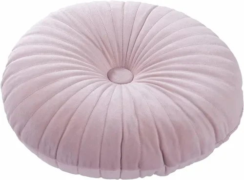 Miniatura 16 de HLOVME Cojín Redondo para Sofá de Terciopelo Cojín Decorativo Pequeño Color Sólido para Sala de Estar Cama Suelo 13.7", Beige