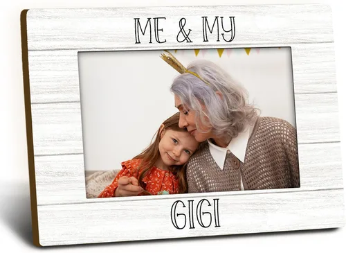 Gigi Gifts - Marco de fotos de madera de 4 x 6 pulgadas, marco de fotos Gigis de madera, regalos de cumpleaños para el Día de la Madre de Gigis para