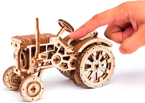 Miniatura 7 de WOODEN.CITY Rompecabezas 3D de tractor para adultos, modelo mecánico de tractor agrícola para adultos y adolescentes, kit de bricolaje de 148 piezas