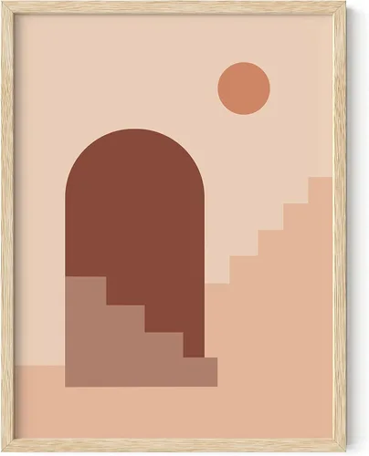 Miniatura 33 de HAUS AND HUES Impresión artística neutra para pared, decoración bohemia de mediados de siglo, arte lineal y diseño geométrico, semicírculo negro