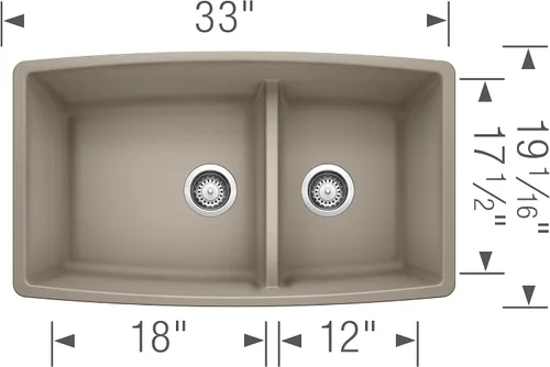 Miniatura 3 de Fregadero Blanco Performa Silgranit II Cascada., 441315 Trufa