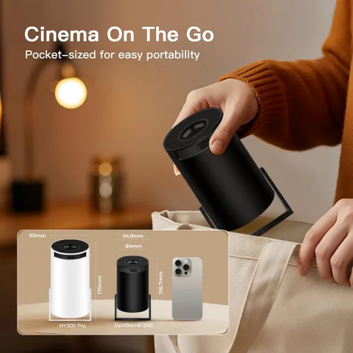 Miniatura 13 de Mini proyector con WiFi 6 y Bluetooth 5.4 Auto Vertical Keystone incorporado Android 14 OS, 1080P 4K compatible portátil 180° proyector giratorio