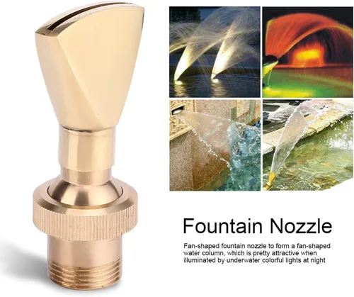 Miniatura 3 de Pilipane Boquilla de fuente, rociador de fuente, 1/2 DN15 y 3/4 DN20 de latón en forma de ventilador de fuente de boquilla rociadora para estanque