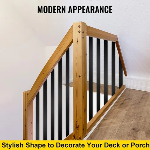 Miniatura 5 de VEVOR Balaustres de metal para escaleras, 29.5 x 1 pulgadas, husillos decorativos de barandilla de aleación de aluminio plana, paquete de 51