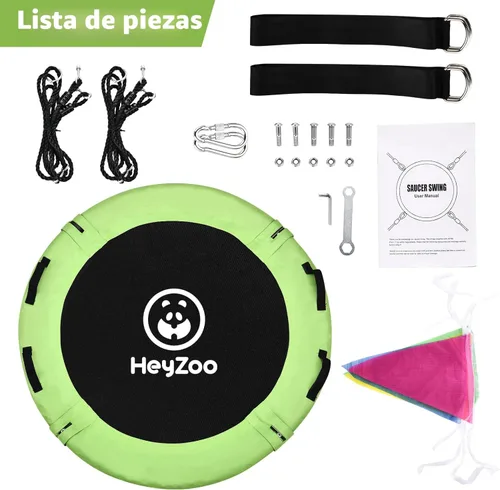 Miniatura 6 de HeyZoo Columpio de árbol, columpio volador de 40 pulgadas para niños, capacidad de peso de 900 libras, con correas ajustables para colgar