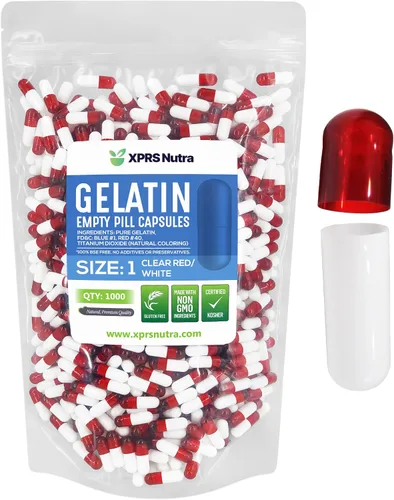 Miniatura 22 de XPRS Nutra Cápsulas vacías de tamaño 1 – 500 cápsulas vacías de gelatina – Pastillas de relleno de cápsulas de bricolaje – Cápsulas de gel de Oro