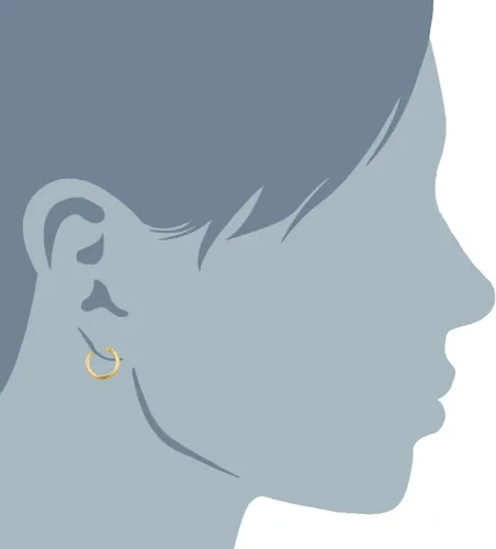 Miniatura 7 de Pendientes de aro redondos sin fin brillantes de oro amarillo de 10 quilates