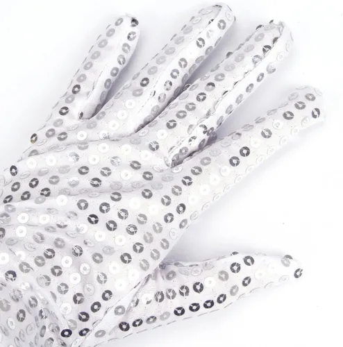 Miniatura 2 de PURFUN Guantes de baile de lentejuelas brillantes para adultos, disfraz de Halloween, guantes cortos con purpurina
