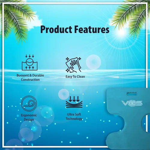 Miniatura 5 de VOS Oasis - Flotadores sólidos de agua prémium para adultos y niños, ultra flotantes, cómodos asientos flotantes para piscina, playas, lagos, Azul