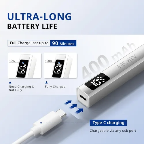 Miniatura 3 de AIRSEE Mini lámpara de uñas inalámbrica, luz UV de mano con pantalla LCD para uñas de gel, secador de uñas USB recargable para secado rápido