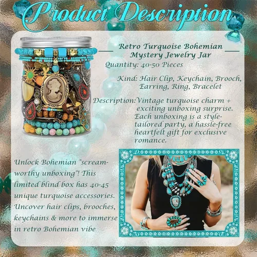 Miniatura 4 de SMUOBT Paquete de tarros de joyería misteriosa, caja de joyería sorpresa de 40 a 45 piezas para mujer, juego de regalo