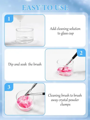 Miniatura 5 de EBANKU Limpiador de pinceles de uñas acrílico de 4.1 fl oz, 3 en 1, cepillo de uñas, solución limpiadora de cepillo de uñas, limpieza rápida