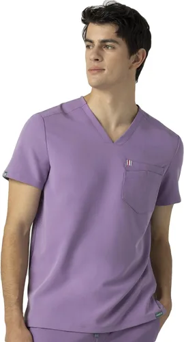 Mediclo Camisa médica médica para hombre - Crevan Essential 3 bolsillos Eco amigable con el medio ambiente FYSEL tela con cuello en V camisa ropa de