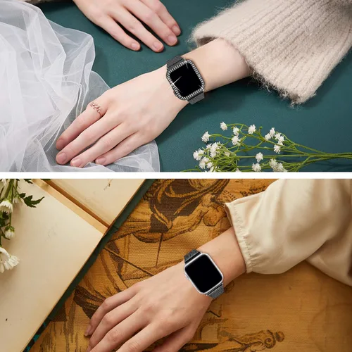 Miniatura 5 de Joyozy - Bandas de repuesto, delgadas y a la moda compatibles con Apple Watch de 1.49, 1.57, 1.65 y 1.73 pulgadas, de resina, muy cómodas