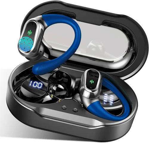 Auriculares inalámbricos, auriculares Bluetooth 5.4 2026 deportivos, 50 horas estéreo de alta fidelidad con graves profundos con micrófono ENC con