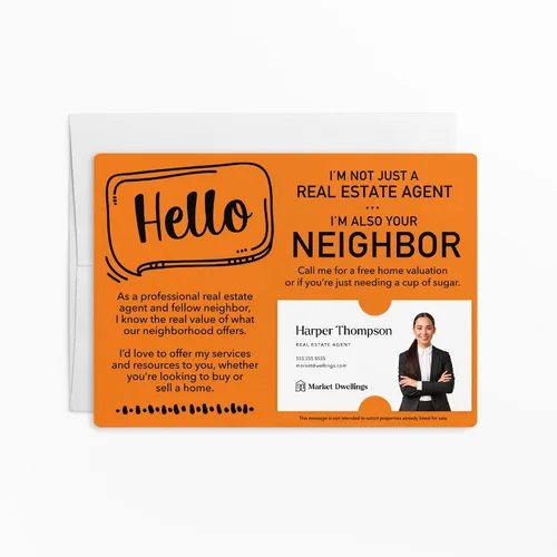 Miniatura 4 de Juego de sobres para agente inmobiliario, 5 x 7 pulgadas, Hello I'm Not Just a Real Estate Agent I'm Also Your Neighbor Cards con sobres, paquete