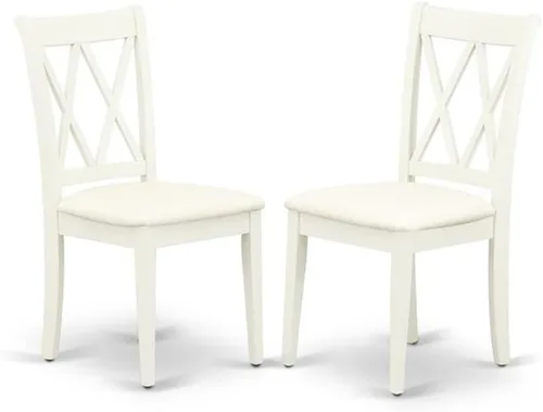 Miniatura 4 de East West Furniture OXCL3-LWH-C - Juego de mesa de comedor de 3 piezas contiene una mesa de cocina cuadrada y 2 sillas de comedor tapizadas de tela