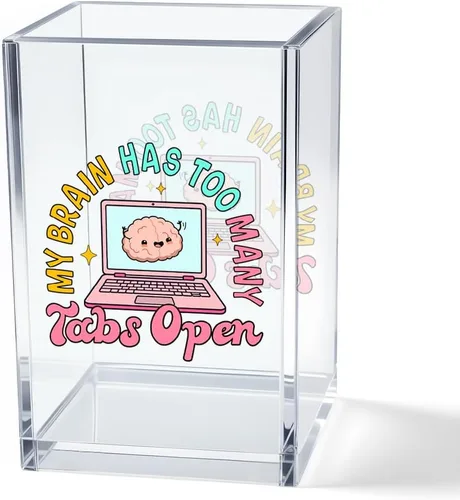 Miniatura 7 de It's Fine I'm Fine Soporte para Lápices y Bolígrafos Cosméticos de Acrílico, Divertido Soporte para Bolígrafos de Gato Negro, Regalo para Amantes