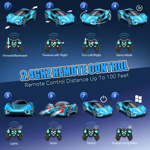 Miniatura 5 de Auto a control remoto, autos RC para niños de 6, 7, 8, 9, 10, 11, 12 años, 2.4 GHz, rotación de 360°, autos RC con luces frías, efectos de música