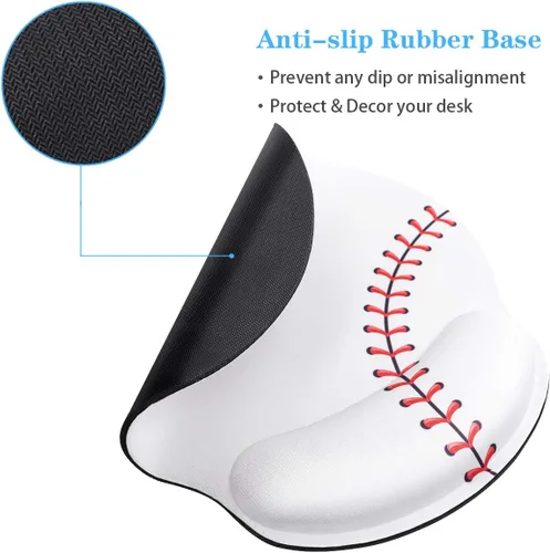 Miniatura 4 de Alfombrilla de mouse con soporte de muñeca, alfombrilla de mouse para hombre, base de goma antideslizante, alfombrilla de mouse para escritorio