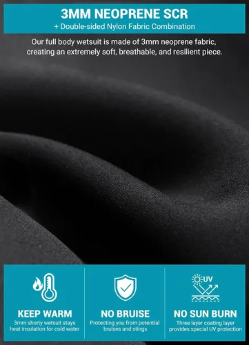 Miniatura 5 de 3mm Shorty Wetsuit for Women - Neoprene Dive Skin Front Back Zip Scuba Diving Suit for Cold Water Snorkeling Surfing Swimming