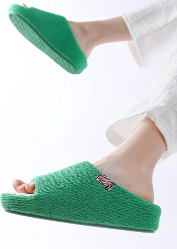 Miniatura 2 de Pantuflas suaves para mujer con espuma viscoelástica de dos tonos para dormitorio, zapatos de casa con suela de goma para interiores