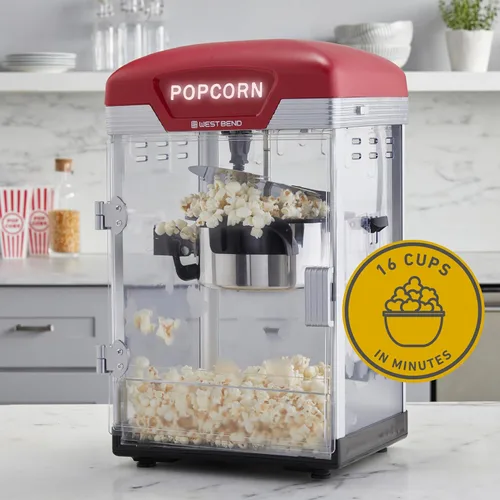 Miniatura 2 de West Bend Stir Crazy - Máquina de hacer palomitas de cine con caldera antiadherente, incluye herramienta de medición y cuchara para palomitas